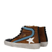 Golden Goose Brown Leather High Top Sneakers