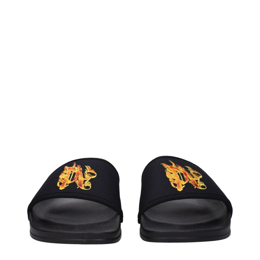 Palm Angels Black Fabric Slippers