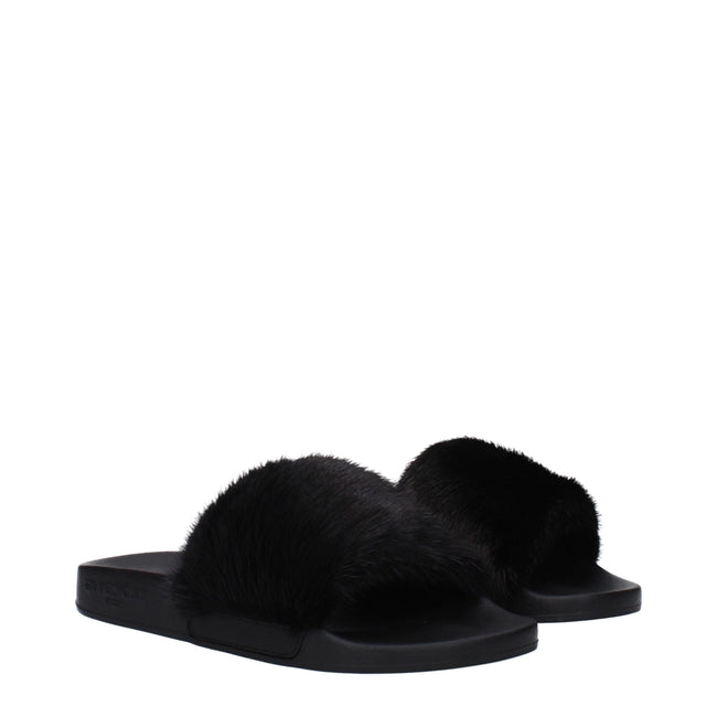 Givenchy Black Cotton Slippers