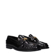 Versace Black Leather Slip-On Loafers