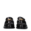 Versace Black Leather Slip-On Loafers