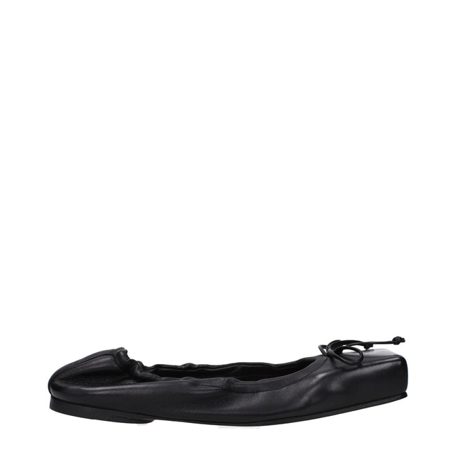 Jacquemus Black Leather Ballet Flats