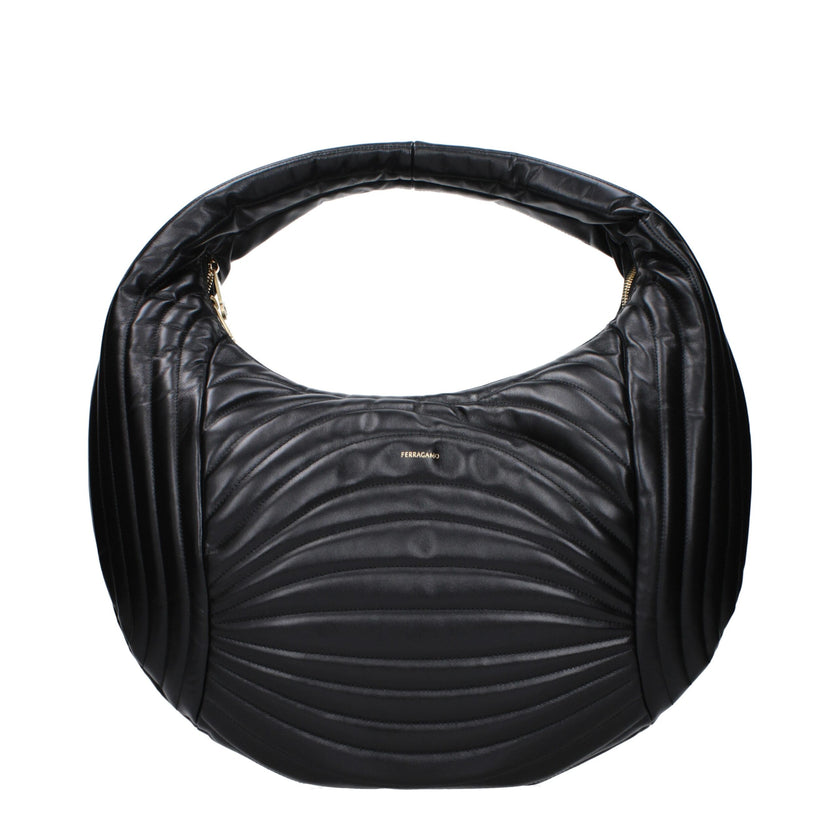 Salvatore Ferragamo Black Leather Handbag