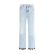 Valentino Light Blue Cotton Straight-Leg Jeans