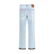 Valentino Light Blue Cotton Straight-Leg Jeans