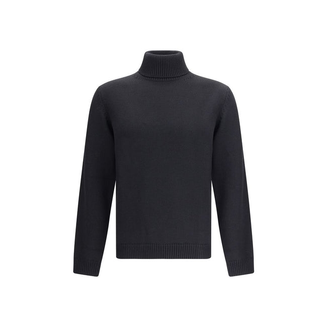 Roberto Collina Black Merino Wool Turtleneck