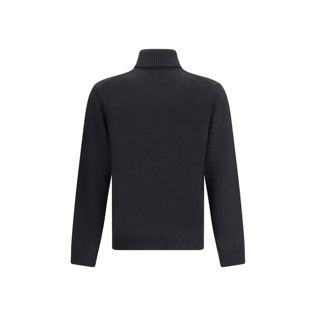 Roberto Collina Black Merino Wool Turtleneck