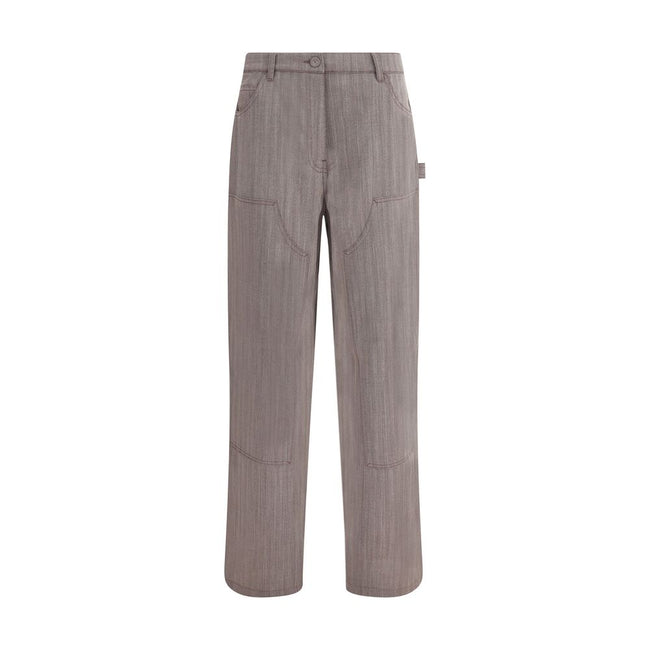 Golden Goose Brown Fleece Wool Casual Pants