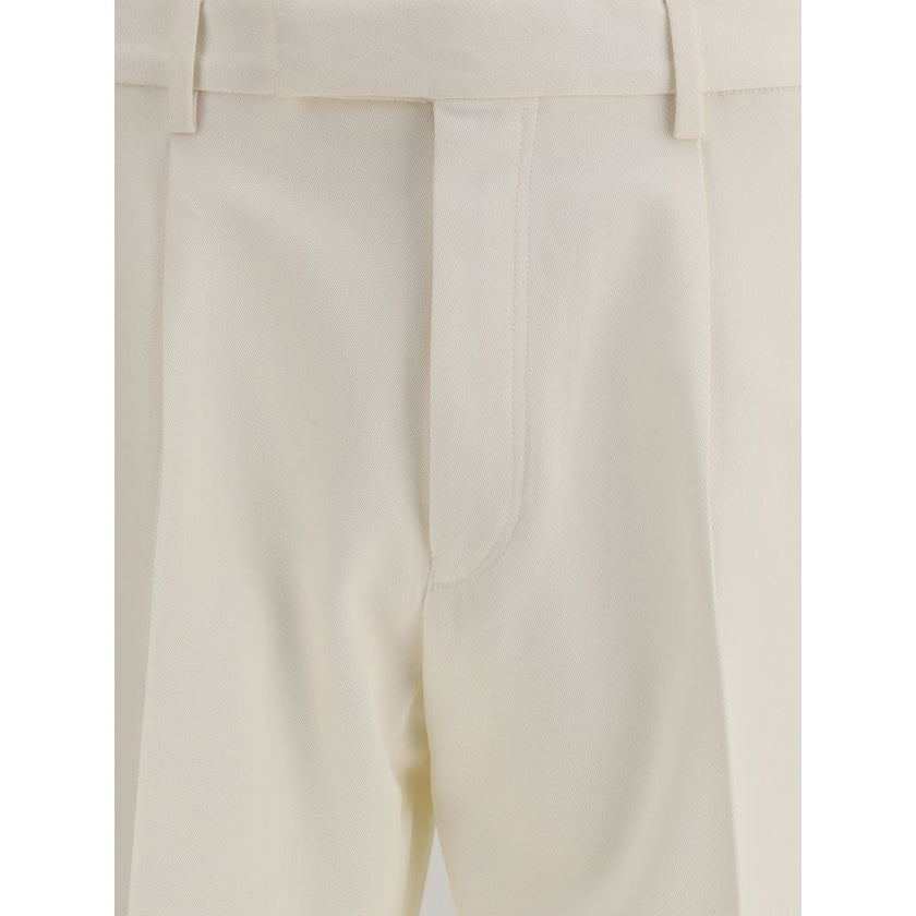 ZEGNA White Cotton Dress Pants