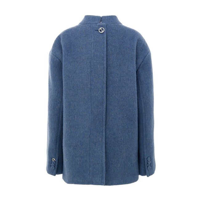Gucci Light Blue Wool Coat