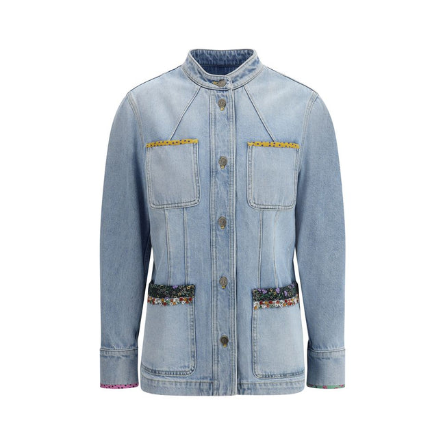 Valentino Light Blue Cotton Denim Jacket