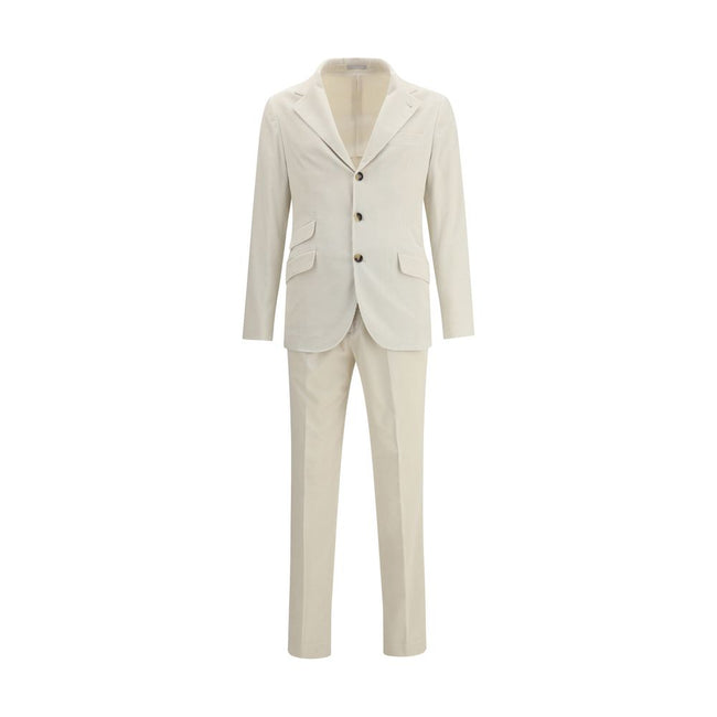 Brunello Cucinelli Cream Cotton Two-Piece Suit