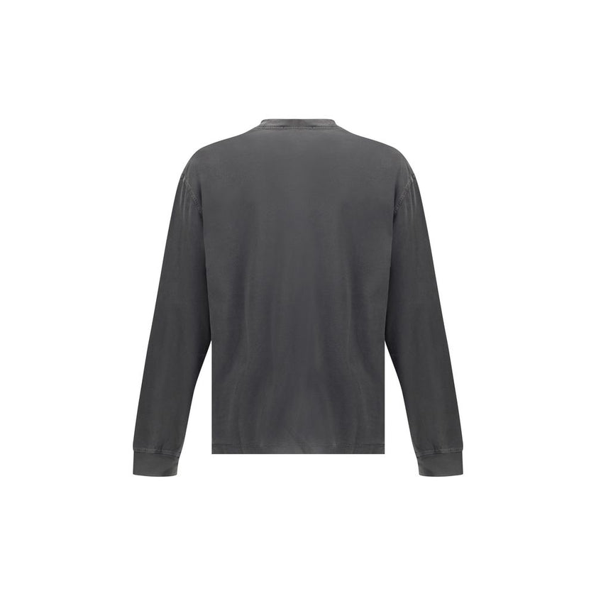 Agolde Gray Cotton Long Sleeve T-Shirt