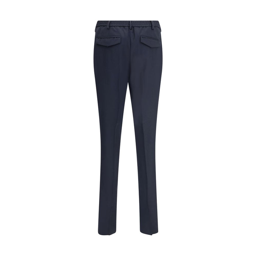 Lardini Blue Fleece Wool Chino Pants