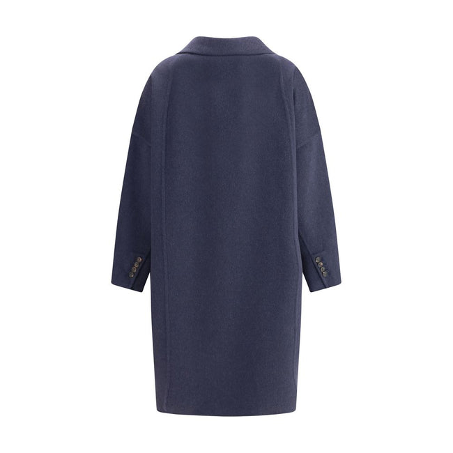 Brunello Cucinelli Blue Cashmere Coat