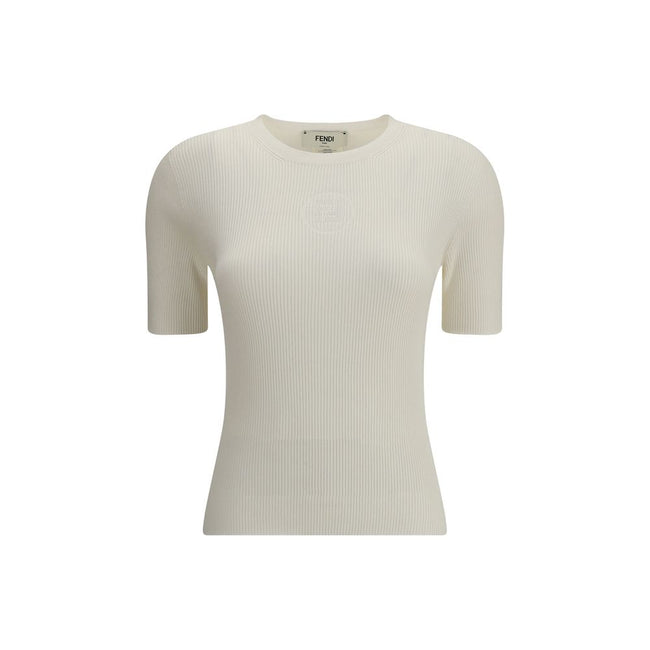 Fendi White Silk T-Shirt