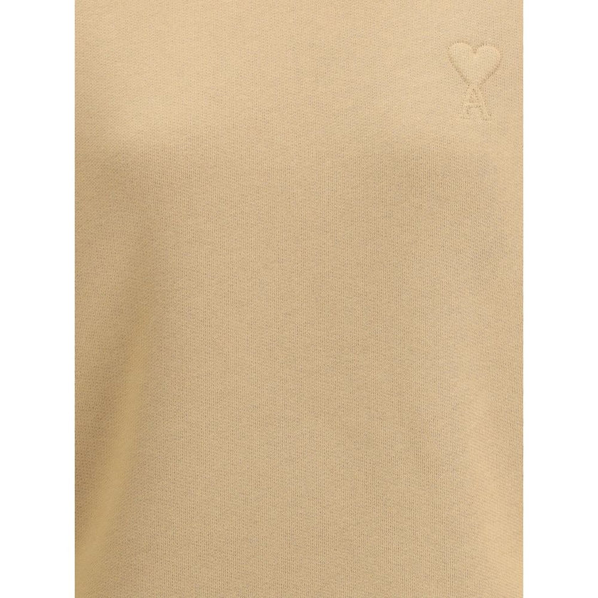 Ami Paris Beige Cotton Sweatshirt