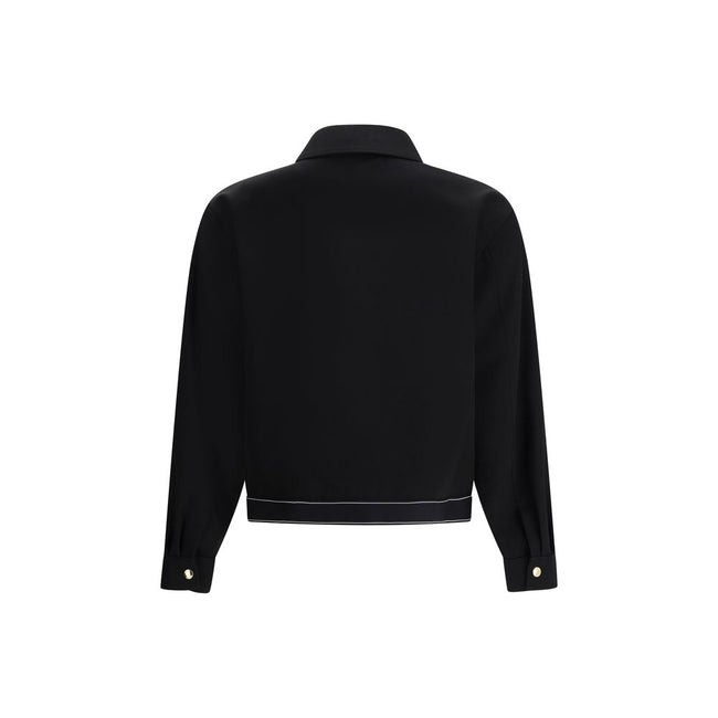 Casablanca Black Wool Full-Length Jacket