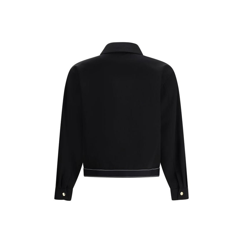 Casablanca Black Wool Full-Length Jacket