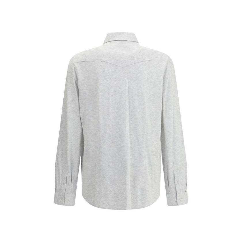 Brunello Cucinelli Gray Cotton Shirt