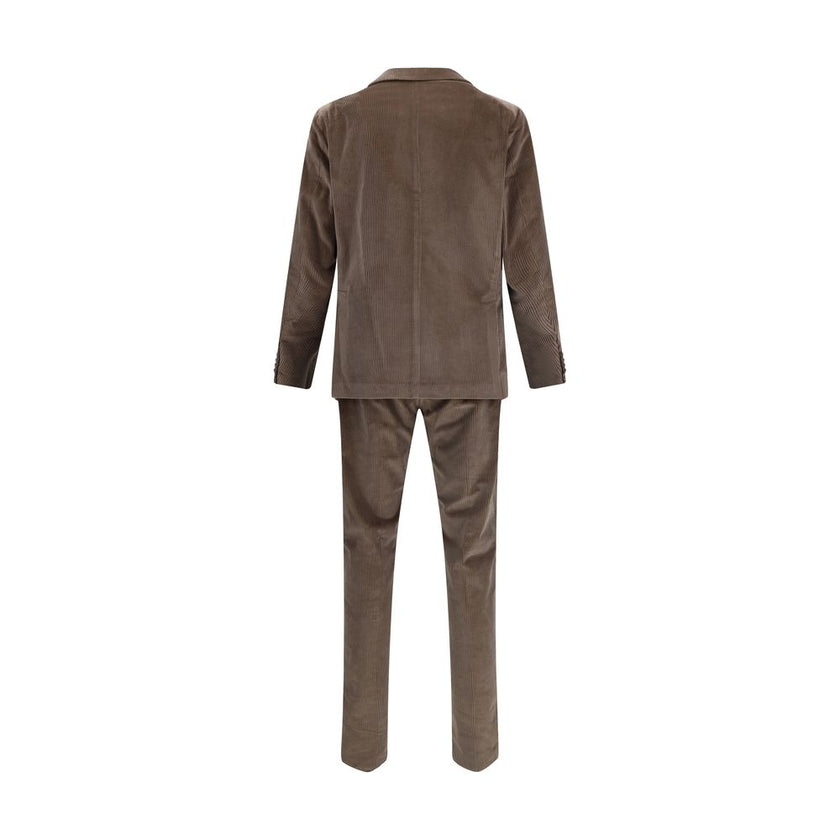 Tagliatore Brown Cotton Two-Piece Suit