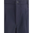 Giorgio Armani Blue Fleece Wool Casual Pants