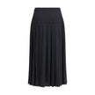 Alessandra Rich Black Fleece Wool Midi Skirt
