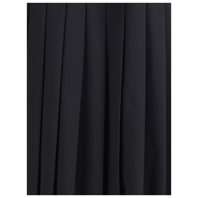 Alessandra Rich Black Fleece Wool Midi Skirt