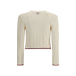 Thom Browne Cream Fleece Wool Cardigan