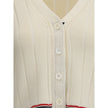 Thom Browne Cream Fleece Wool Cardigan