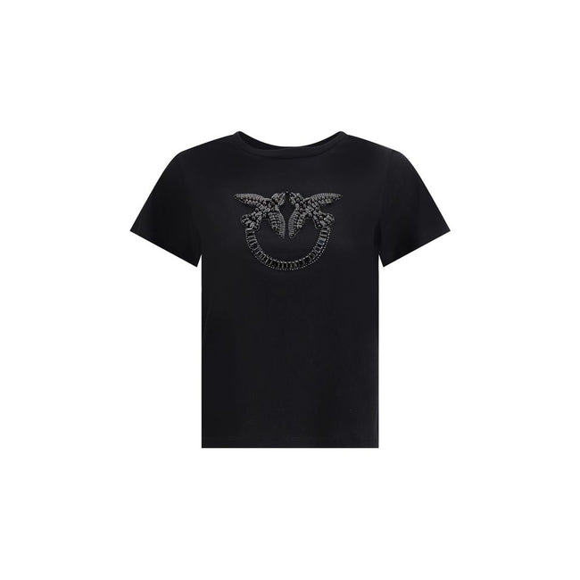 PINKO Black Cotton T-Shirt