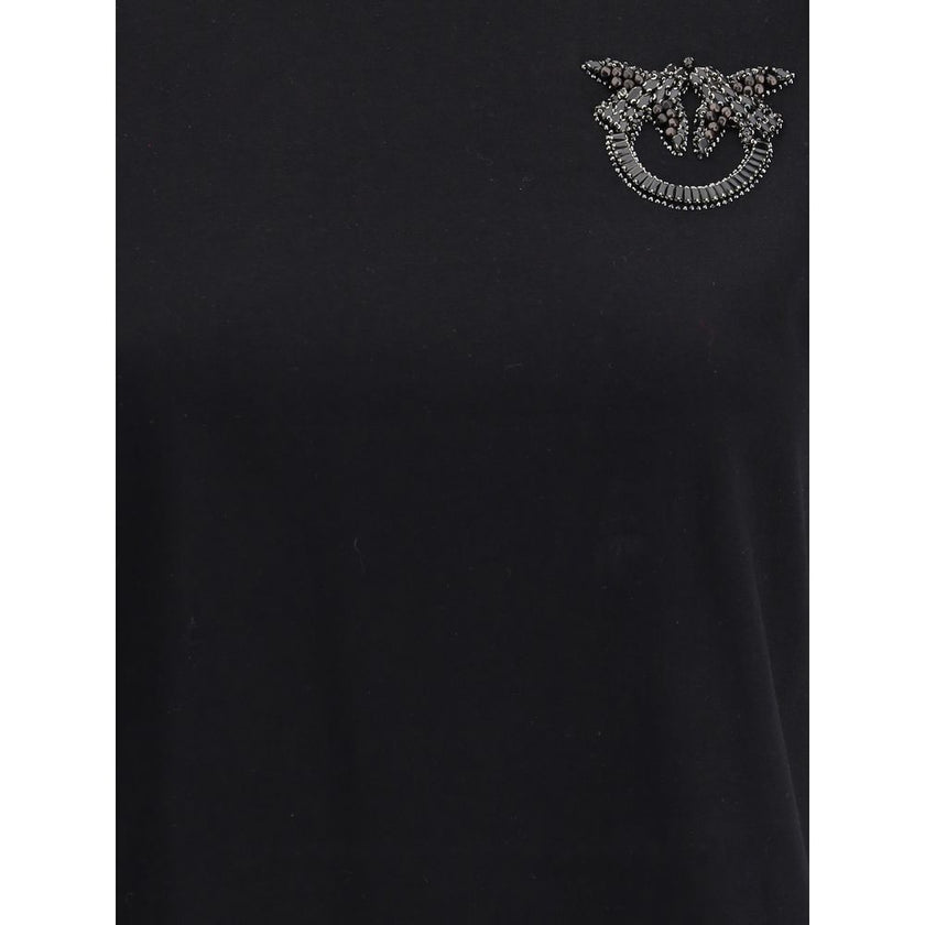 PINKO Black Cotton T-Shirt