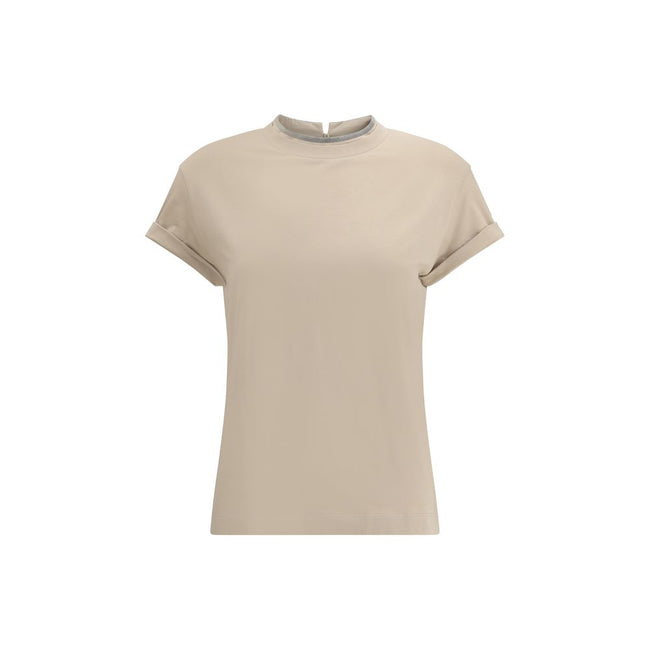 Brunello Cucinelli Beige Elastane T-Shirt
