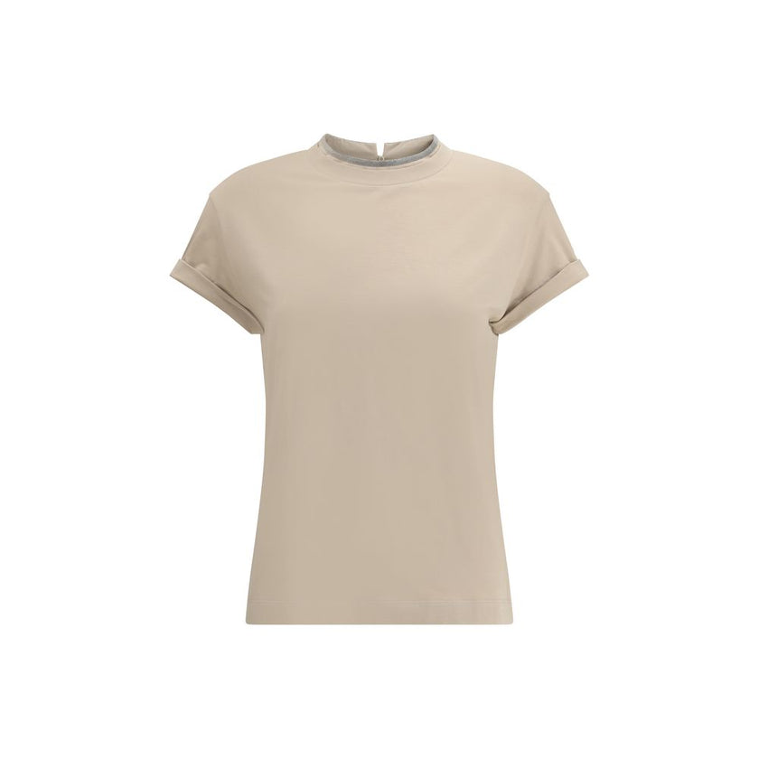 Brunello Cucinelli Beige Elastane T-Shirt