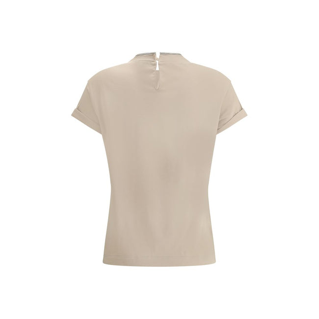 Brunello Cucinelli Beige Elastane T-Shirt