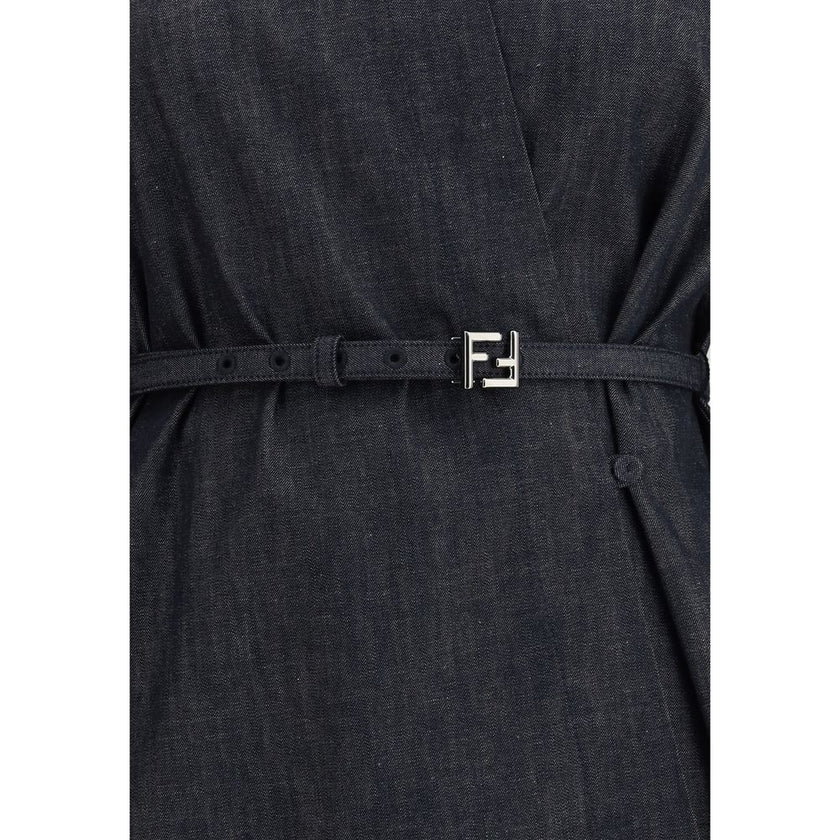 Fendi Blue Cotton Casual Dress