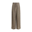Fendi Brown Silk Casual Pants