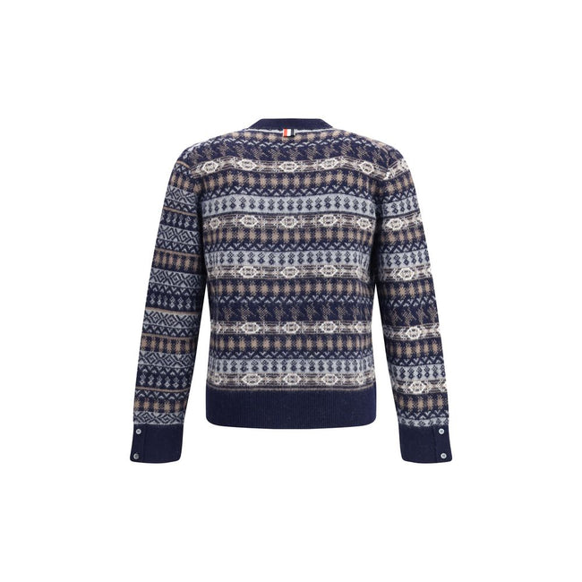 Thom Browne Blue Wool Cardigan