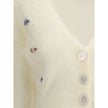 Alessandra Rich White Mohair Cardigan
