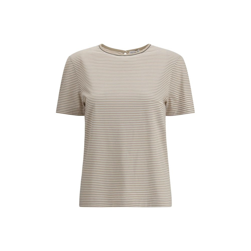 Brunello Cucinelli Beige Cotton T-Shirt
