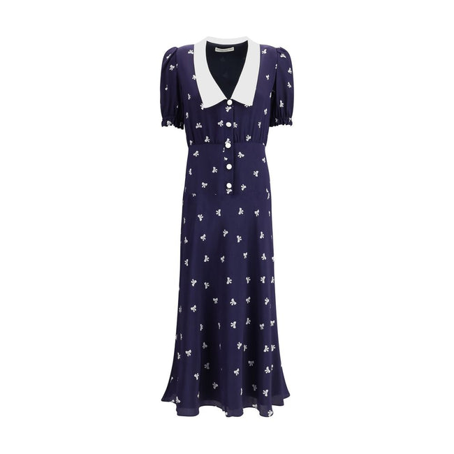 Alessandra Rich Blue Silk Casual Dress