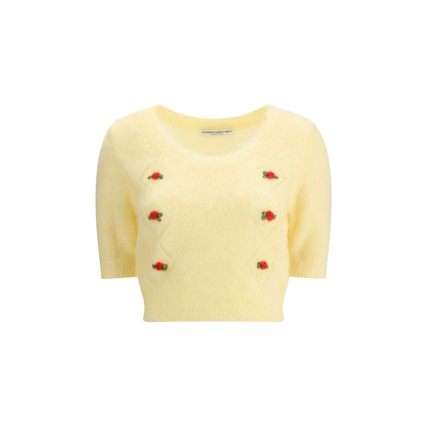 Alessandra Rich Bicolor Mohair Sweatshirt