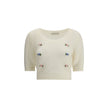 Alessandra Rich White Mohair Sweatshirt