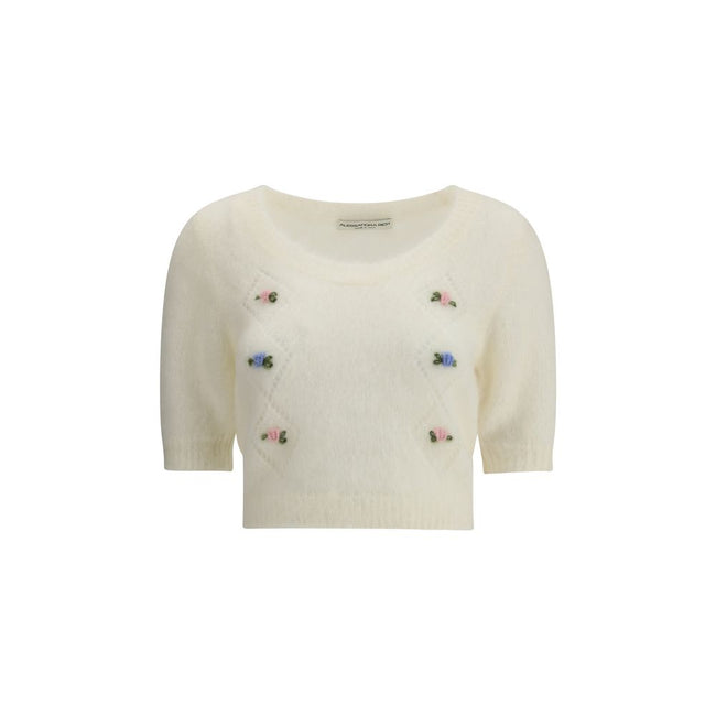 Alessandra Rich White Mohair Sweatshirt