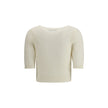 Alessandra Rich White Mohair Sweatshirt