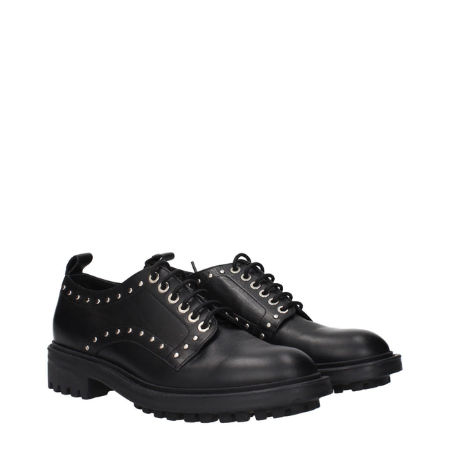 Max Mara Black Leather Oxfords And Derbies
