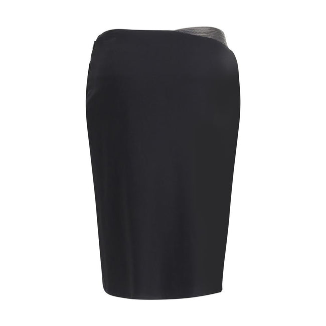 Versace Black Viscose Midi Skirt