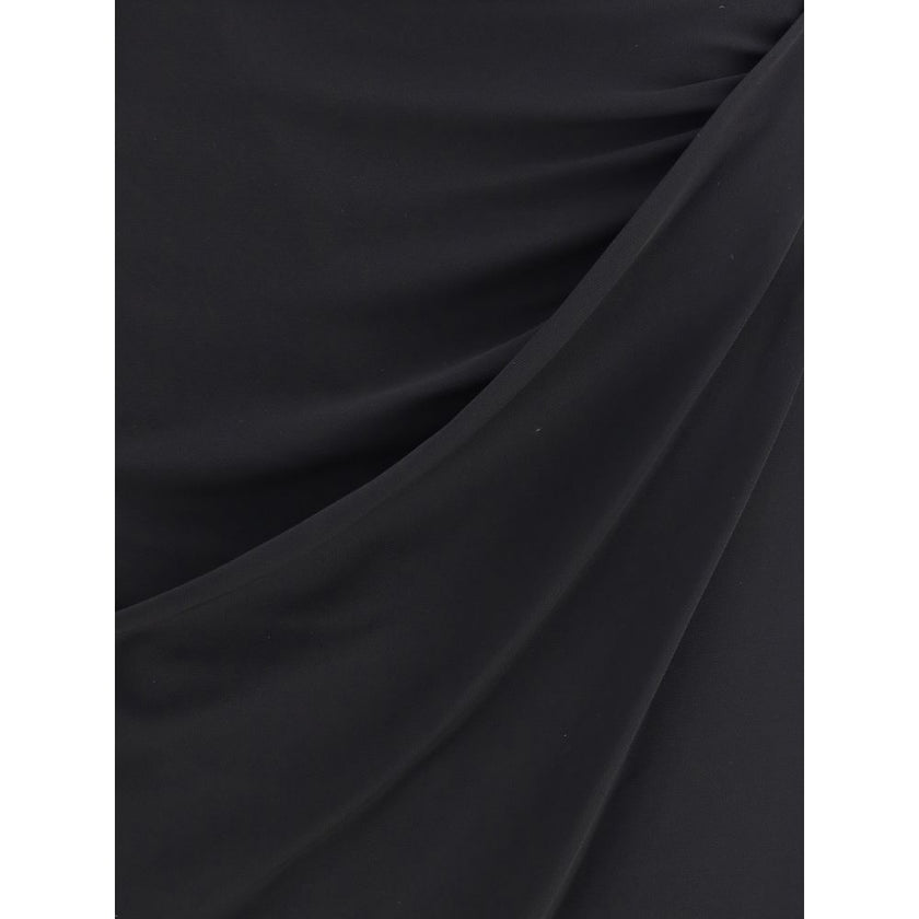 Versace Black Viscose Midi Skirt