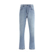 Fendi Light Blue Cotton Straight-Leg Jeans