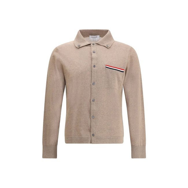 Thom Browne Beige Fleece Wool Cardigan